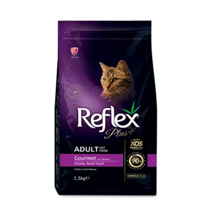 غذای خشک گربه برند رفلکس پلاس REFLEX Plus مدل گرمت Gourmet با طعم مرغ